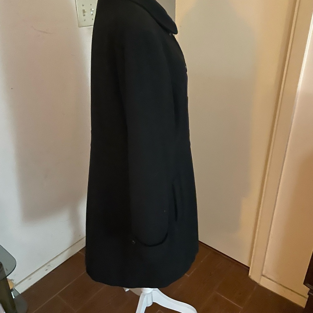 Old Navy Black Recycled Wool Coat collar button down size XL slant front pockets - Picture 7 of 15